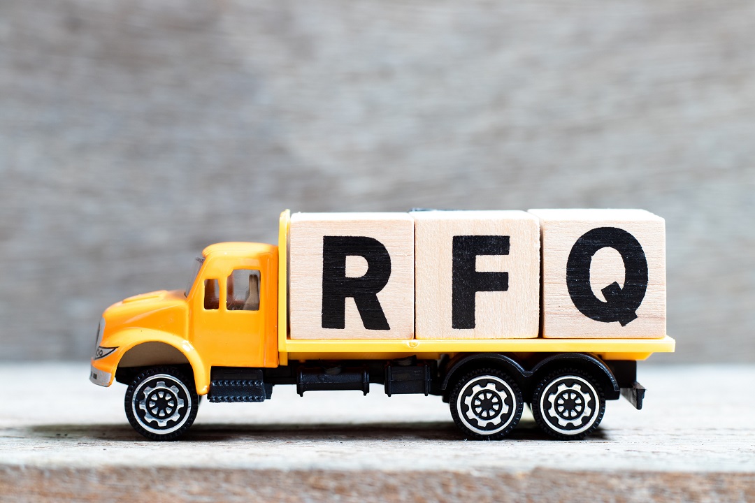 truck with sign that says RFQ, request for qualifications