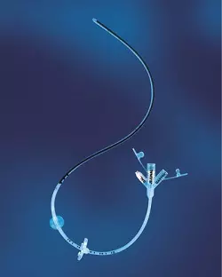 Photo of a MIC transgastric jejunal feeding tube
