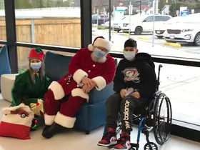 Santa with patients at BC Children's Hospital