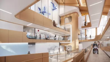 The new BC Children’s Hospital centre for health complexity atrium