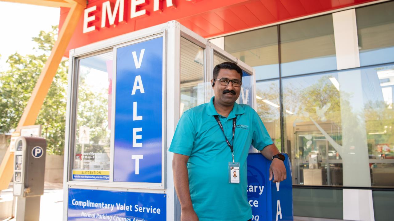 A parking valet booth at BC Children's hospital