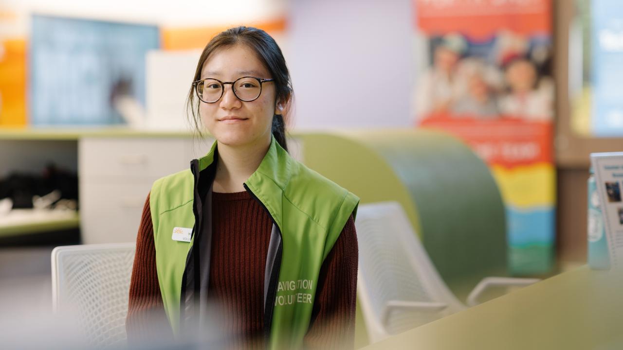 A volunteer in BC Children's Hospital